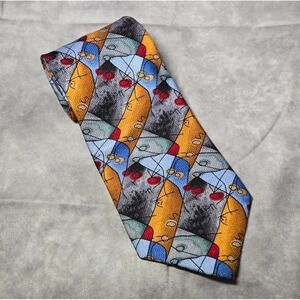 Men's Necktie Joe Theismann Jimmy V Geometric 100% Silk‎ 31"